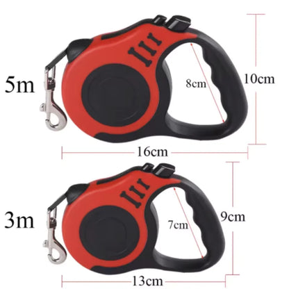 Retractable Dog Leash 3M / 5M – Durable Nylon Lead for Small Dogs & Cats