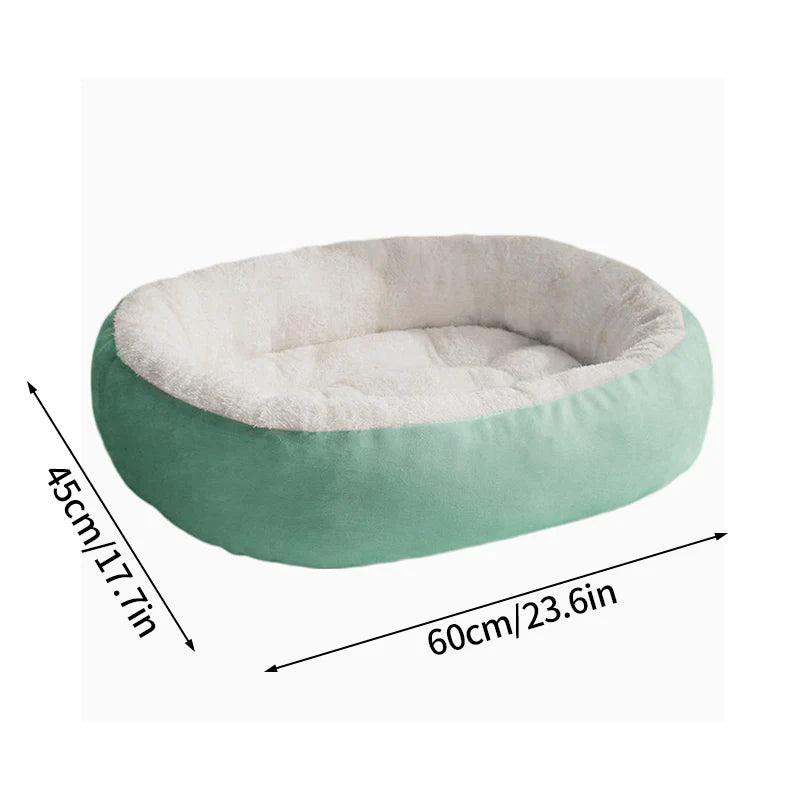 Plush Pet Bed – Soft Oval Mat for Indoor Cats & Dogs | All-Season Comfort