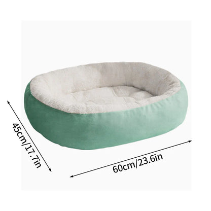 Plush Pet Bed – Soft Oval Mat for Indoor Cats & Dogs | All-Season Comfort