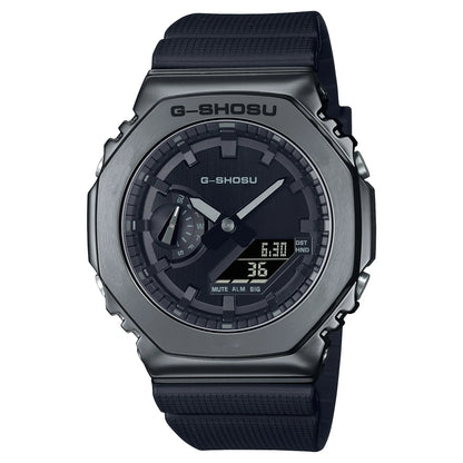 Black G-Shosu watch on a white background