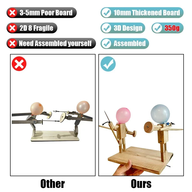 Balloon Battle Handmade Wooden for 2 Players