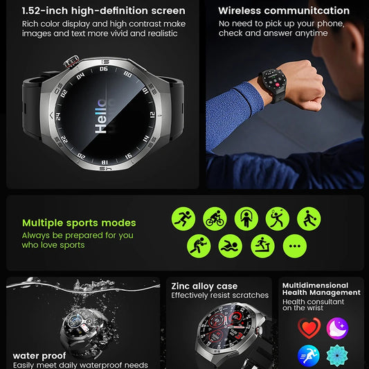 New For Android and ios Smart Watch Men AMOLED Screen GPS Motion trajectory Heart Rate Bluetooth Calls SmartWatch Waterproof