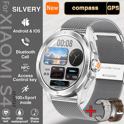S4 Ultra Outdoor Sport Smartwatch – AMOLED HD, NFC, GPS, Heart Rate, Bluetooth Call