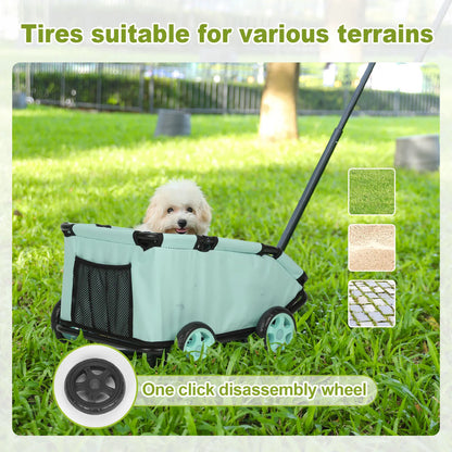 Compact Rotating Pet Stroller - 4-Wheel Foldable for Cats & Small Dogs - BeeTrendyShop.COM