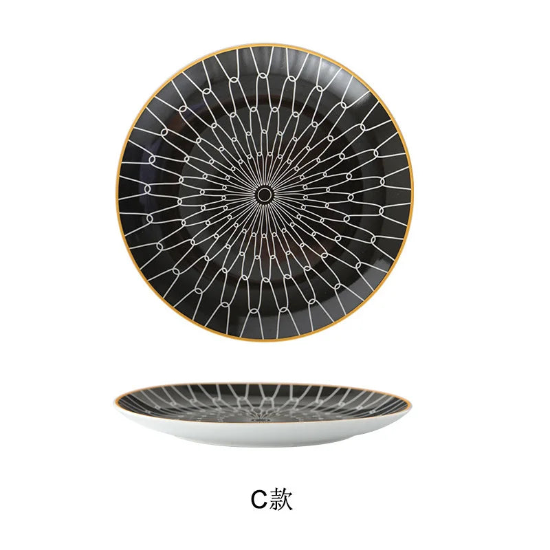 Japanese-style wavy vegetable plate Household ceramic creative Western food plate High-end Nordic dessert plate