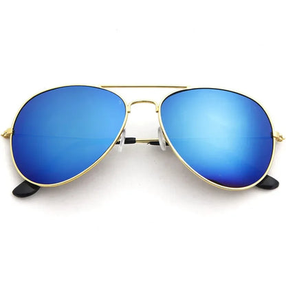 MOONBIFFY Pilot Round Sunglasses – Gradient Mirror UV400 for Men & Women