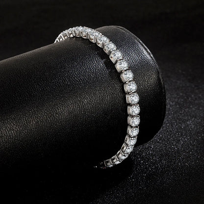 925 Sterling Silver Zirconia Tennis Bracelet – 4mm Elegant Jewelry for Women