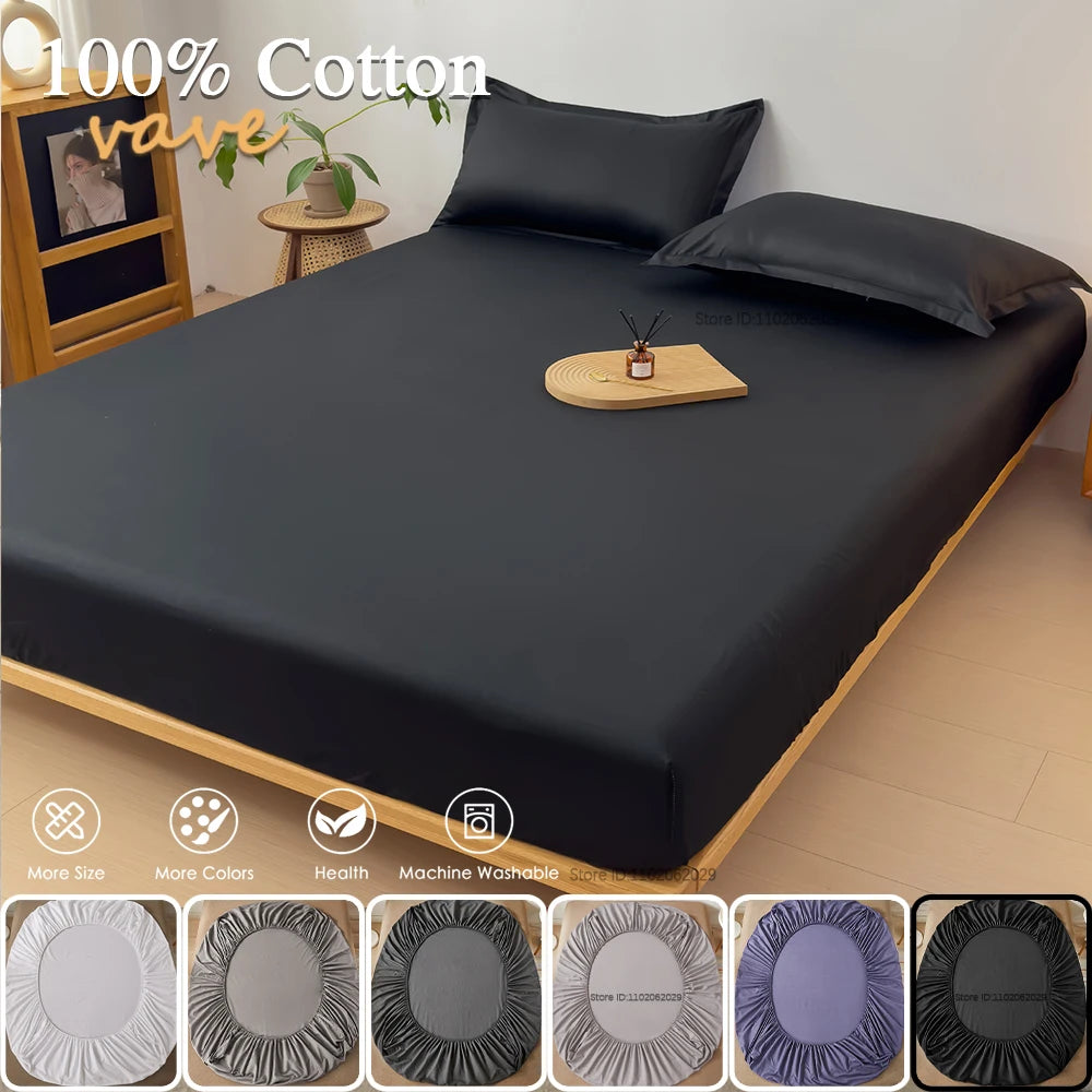 Fitted Bed Sheet with 360° Elastic Band – Mattress Protector Cover for Single, Double, King & Queen 160x200