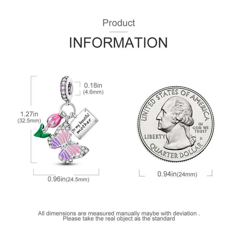 925 Silver Plating Colorful Butterfly Insect Animal Charms Beads Sparkling Zircon Fit Qikaola 925 Original Bracelets DIY Jewelry