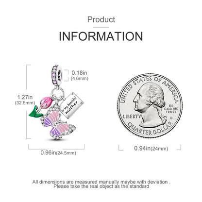 925 Sterling Silver Colorful Butterfly & Insect Zircon Charm Bead – DIY Jewelry