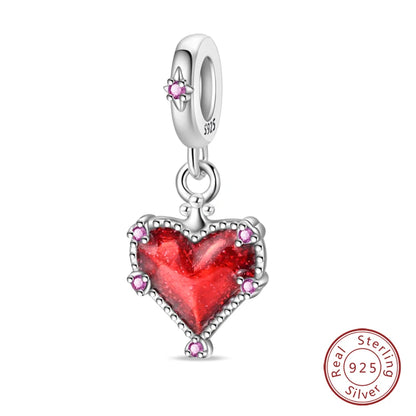 925 Sterling Silver Red Wine, Chili & Dumbbell Charm Bead – Fun DIY Jewelry