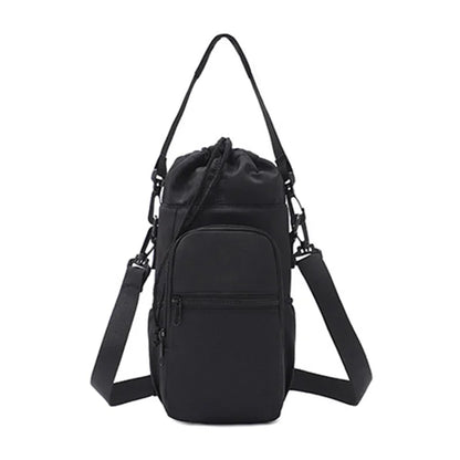 Portable Water Bottle Bag with Phone Pocket & Adjustable Strap – Insulated Thermal Outdoor Sports Bag