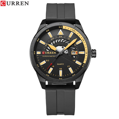 Black Curren watch with a white background