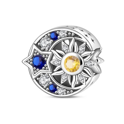 925 Sterling Silver Colorful Sun Moon Stars Dangle Charm – DIY Jewelry