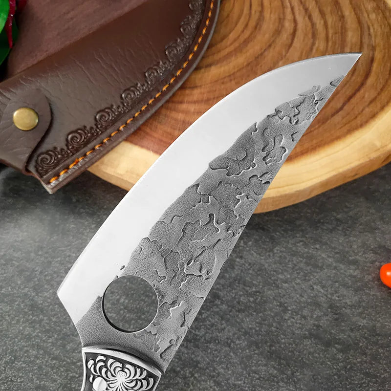 Hand-Forged Boning Knife – Professional Wood Handle Butcher & Fillet Knife