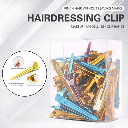 Pro Hairdressing Section Clips – Steel Barber Styling Clamps for Salon & Home