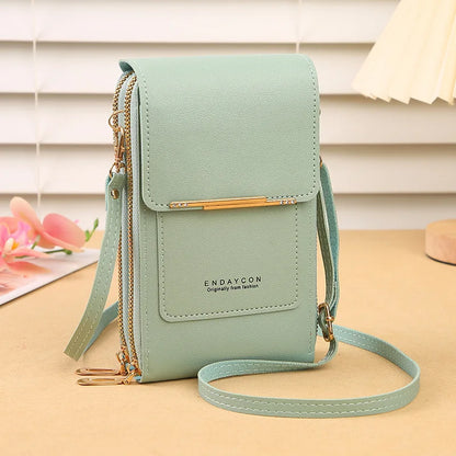 Crazy Bag Fashion Touch Screen Lock Cell Phone Bag Women's Mobile Phone Card Holder Crossbody Shoulder Bag - BeeTrendyShop.COM