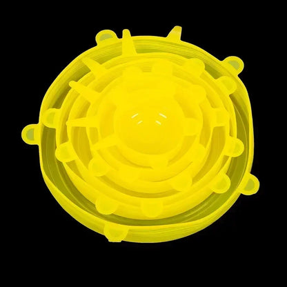 6-Piece Silicone Stretch Lids – Reusable Food Saving Covers for Fruits & Vegetables