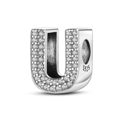 925 Sterling Silver A-Z Letter Charm Beads – Gold Alphabet DIY Birthday Jewelry