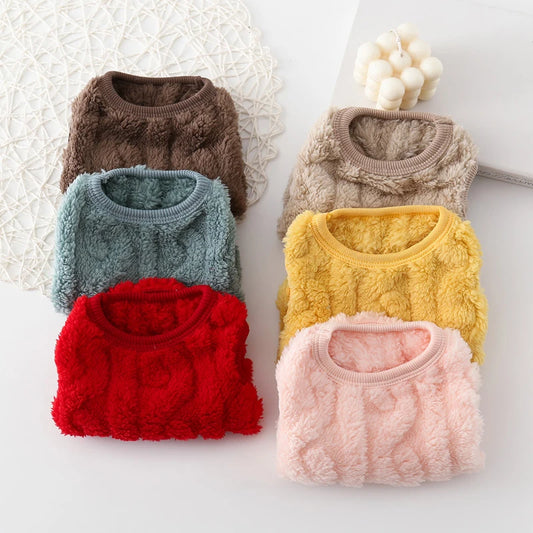 Cute Dog & Cat Sweater - Cozy Knit Hoodie with Harness Hole for Small Dogs