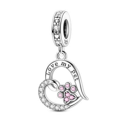 925 Sterling Silver Mom & Daughter Heart Charm – Mother's Day DIY Jewelry