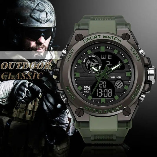 Electronic Watch Men's Trendy Fashion Sports Night Light Waterproof Youth Junior High School Student Watch