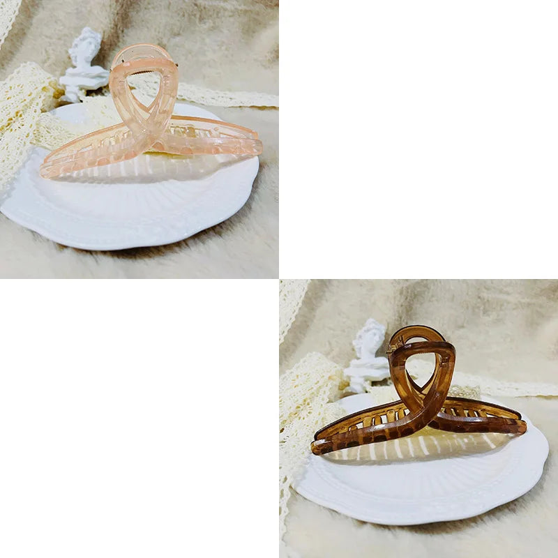 Cross Matte Hair Claw Clip Set – Large Korean Hairgrip for Women (2/4Pcs)