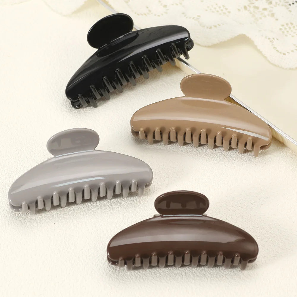 11CM Large Hair Claw Clip – Simple Plastic Crab Clamp for Women & Girls