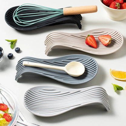 Silicone Insulated Spoon Holder & Placemat – Heat Resistant Cutlery Shelving Kitchen Tool