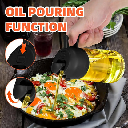 2-in-1 Kitchen Oil Sprayer & Brush – Glass Olive Oil Bottle with Anti-Leakage Design