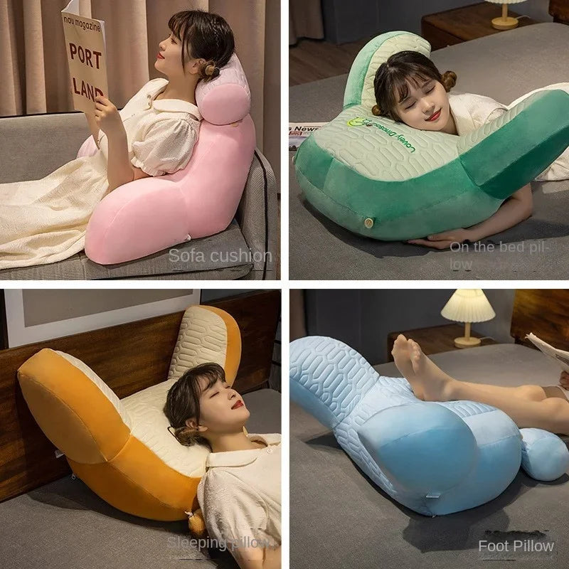 Cute Animal Cartoon Headboard Backrest Cushion – Soft PU Foam Sofa & Bed Reading Pillow | 60x40 & 70x50cm