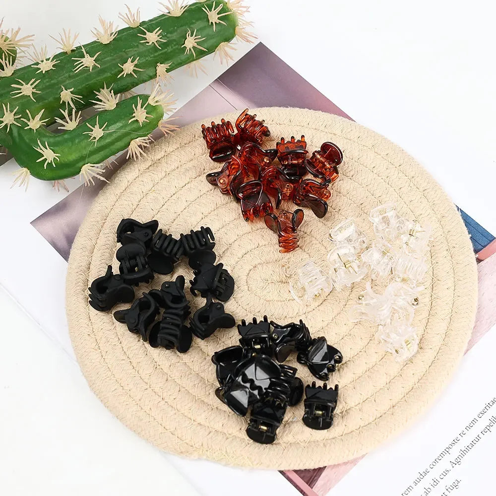 Mini Black Hair Claw Clips Set – Plastic Ponytail Holder for Women, Girls & Kids (10/20/30Pcs)