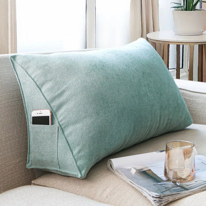 Triangle Reading & Lumbar Support Cushion – Soft Backrest Pillow for Sofa, Bed & Office