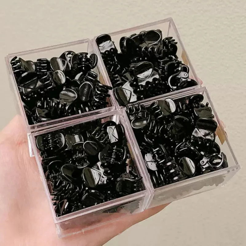 Mini Black Hair Claw Clips – Plastic Ponytail Hairpins for Women & Girls (10/20/30Pcs)