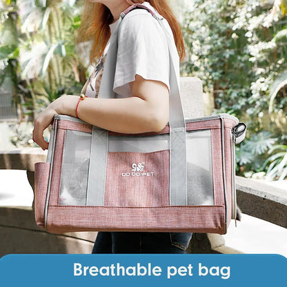 Breathable Pet Carrier Shoulder Bag – Portable Travel Handbag for Cats & Small Dogs