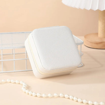 Portable Mini Jewelry Storage Box for Travel – Compact Organizer for Rings, Earrings & Necklaces