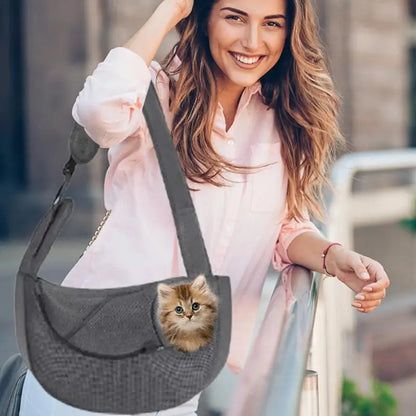Adjustable Pet Sling Carrier – Breathable Shoulder Bag for Cats & Small Dogs