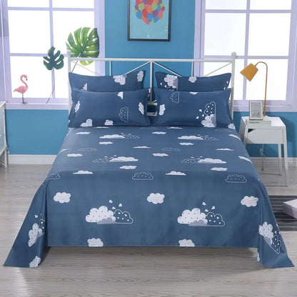 Modern Polyester Cotton Flat Bed Sheet – Soft Bed Linen for Single, Queen & King Size (No Pillow Covers)