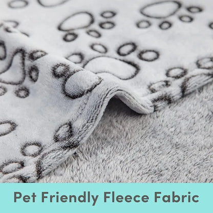 Paws Pattern Pet Blanket - Soft Fluffy Travel Mat & Bed for Cats and Dogs - BeeTrendyShop.COM