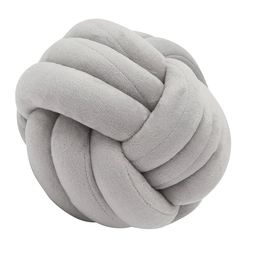 Nordic Velvet Knotted Round Cushion 20cm – Soft Decorative Pillow for Sofa, Bed & Kids Room