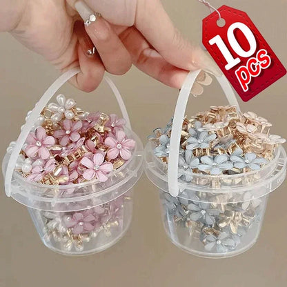 Mini Flower Hair Claw Clips – Colorful Opal Hairpins for Women & Girls (1/10Pcs)