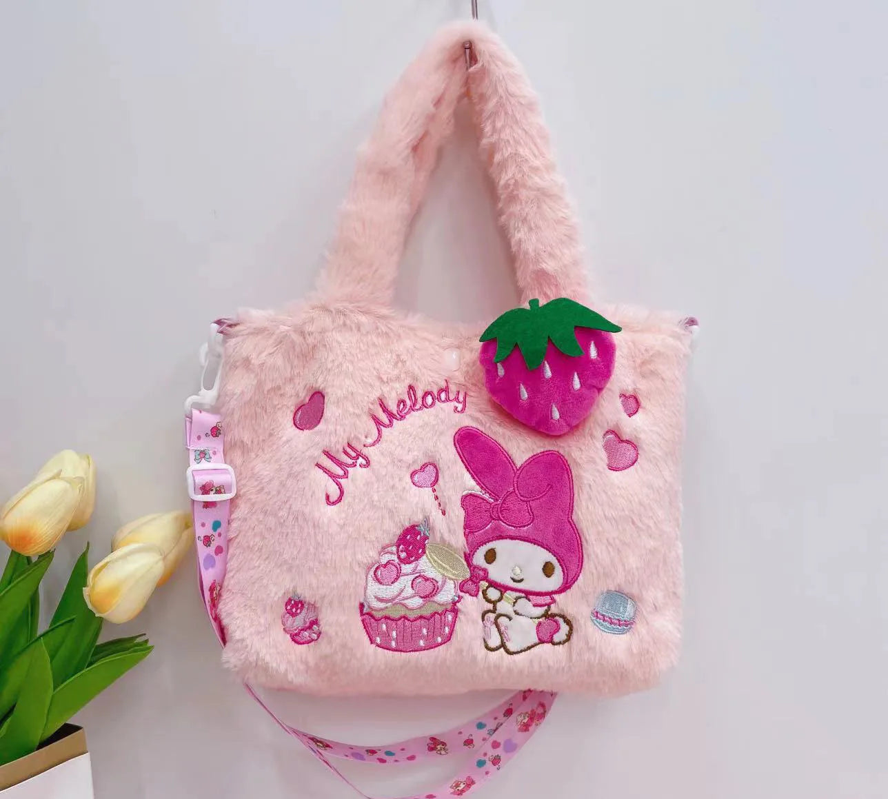 Sanrio Hello Kitty Plush Bag Kawaii Kuromi My Melody Cute Cartoon Anime Handbag Cinnamoroll Storage Tote Bags Women Girl Gifts