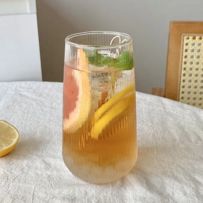 500ML Stripe Glass Cup – Wine Coffee Whiskey Beer Cocktail Drinking Glass