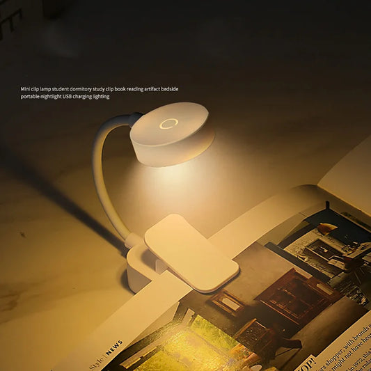 Portable LED Book Lights Eye Protection Night Light Mini 360°Clip-On Desk Reading Battery Lamp