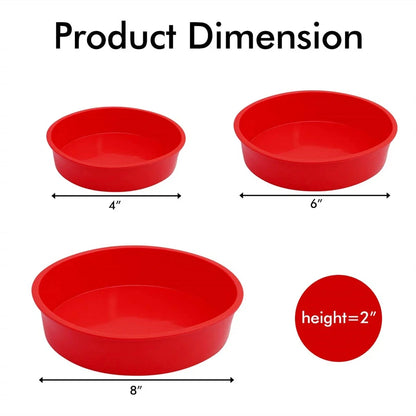 Silicone Round Cake Mold – Non-Stick Reusable Baking Pan 4/6/8 Inch