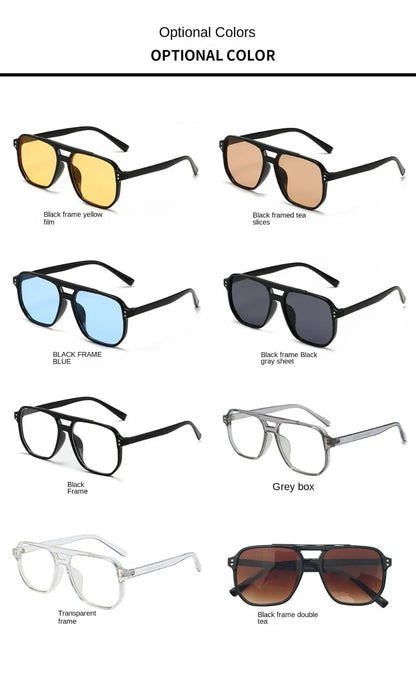 Vintage Oversized Square Sunglasses – UV400 Retro Shades for Men & Women