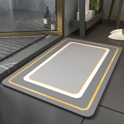 Diatom Mud Bathroom Mat – Nordic Style Anti-Slip Absorbent Toilet Floor Carpet | Soft Diatomite