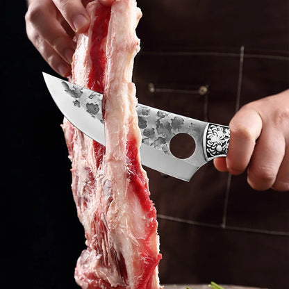 Hand-Forged Boning Knife – Professional Wood Handle Butcher & Fillet Knife
