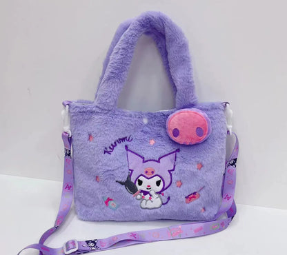 Sanrio Hello Kitty Plush Bag Kawaii Kuromi My Melody Cute Cartoon Anime Handbag Cinnamoroll Storage Tote Bags Women Girl Gifts - BeeTrendyShop.COM