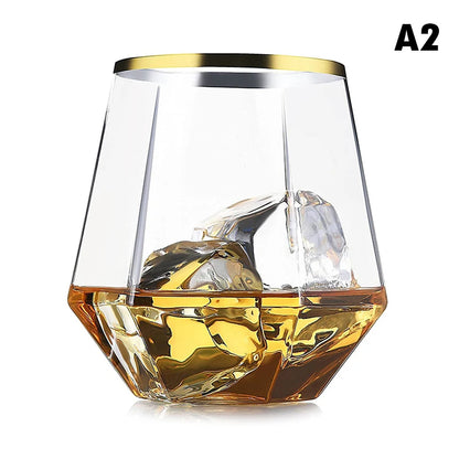 Diamond Clear Plastic Wine Glass – 360ml Party Cocktail Tumbler